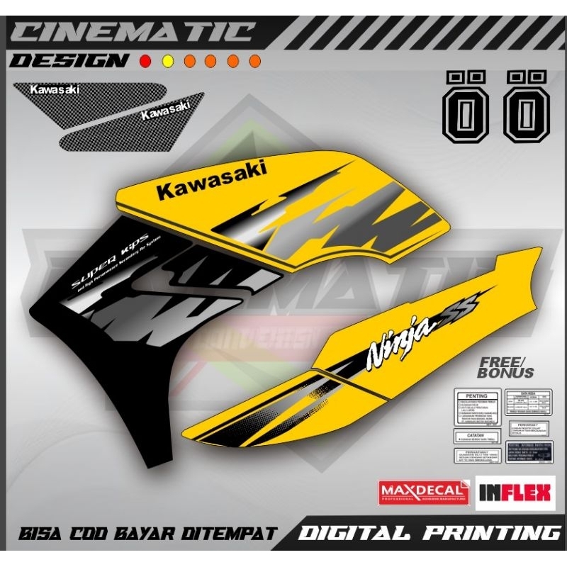 Jual sticker striping ninja ss body Kuning transparan bisa riques ...