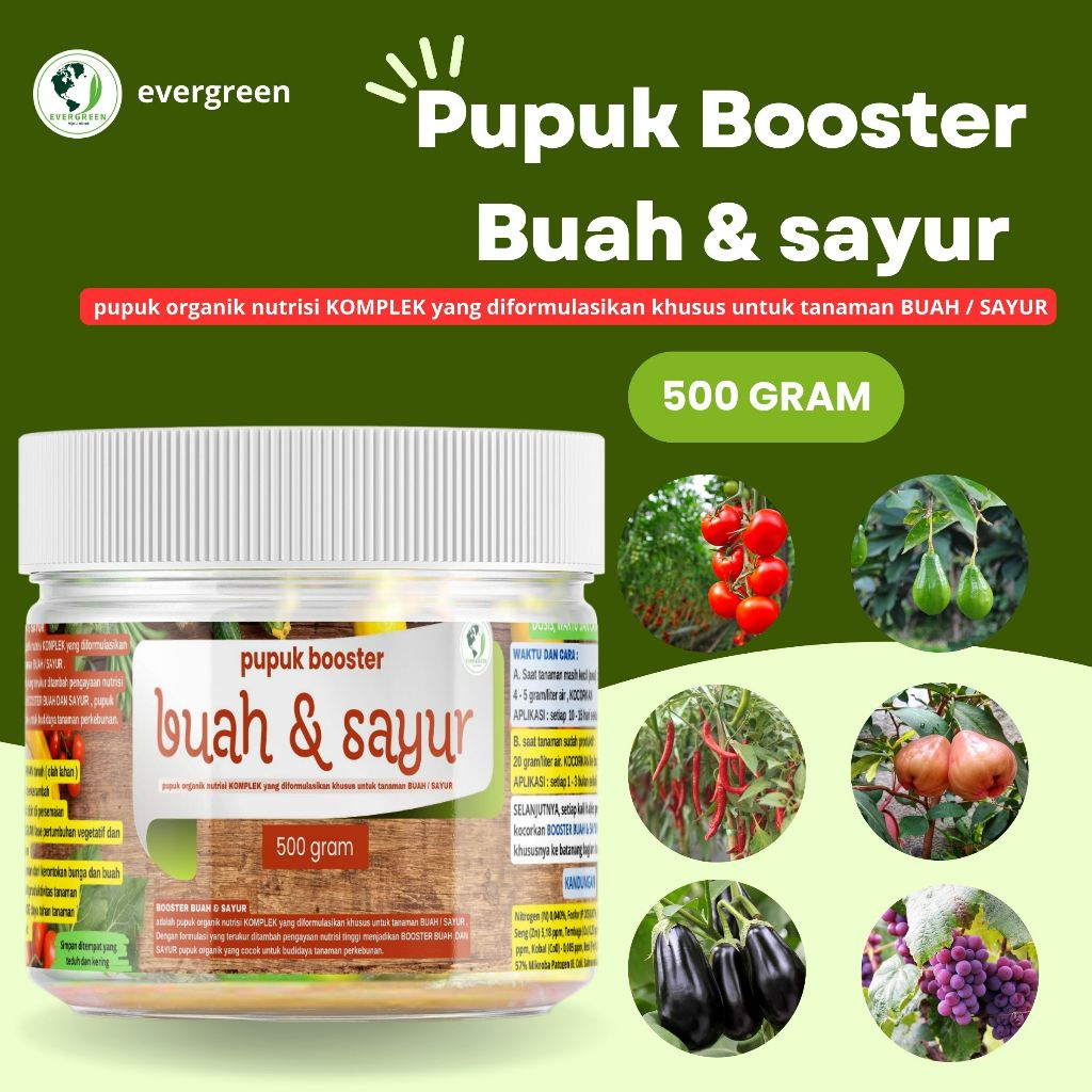 pupuk booster buah & sayur pupuk organik nutrisi KOMPLEK yang diformulasikan khusus untuk tanaman BUAH / SAYUR