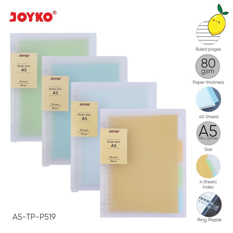Jual Binder Note Joyko A5 Cover Transparan A5-TP-P519 | Shopee Indonesia