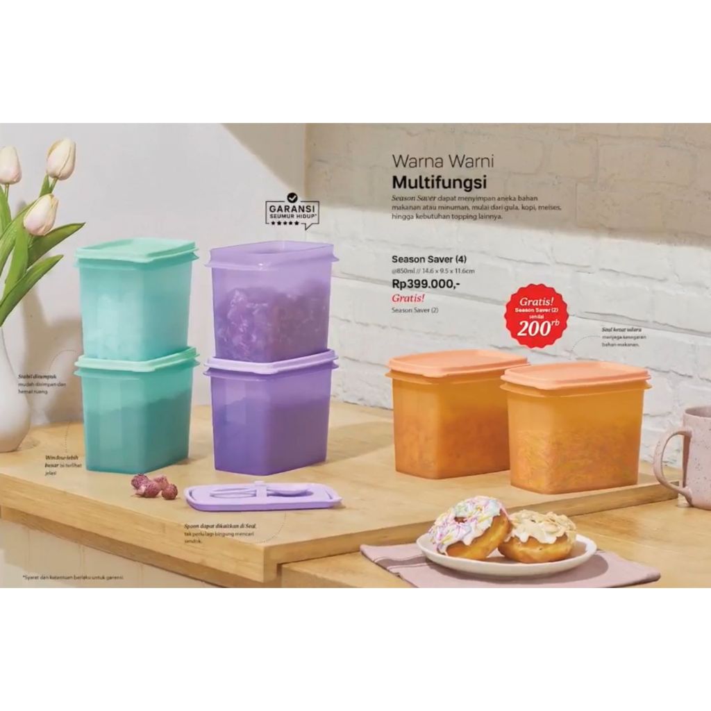 Jual PROMO Tupperware Tempat Gula ECER 1PCS SHELF SAVER // SEASON SAVER ...