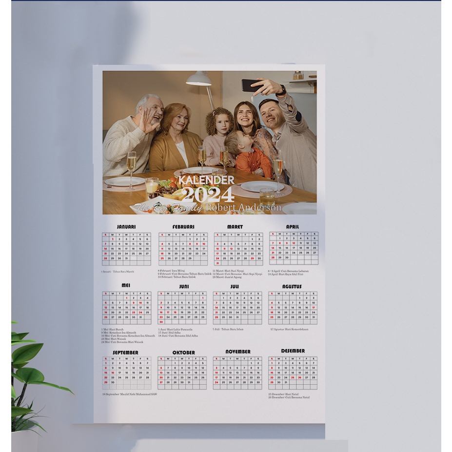 Jual Custom Poster Kalender Aesthetic Ukuran A3 - Kalender Dekorasi ...