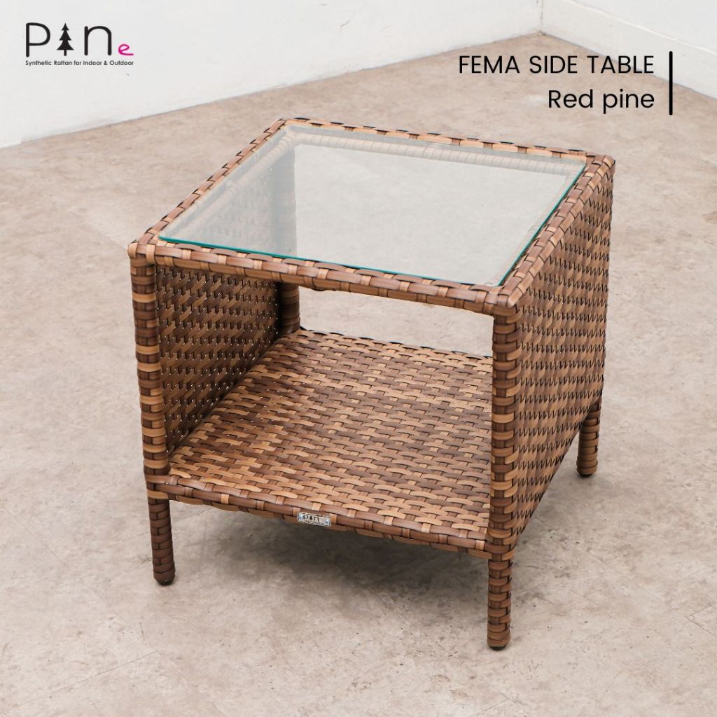 Jual Meja Teras Pine Rotan Sintetis Minimalis / Meja Taman Outdoor ...