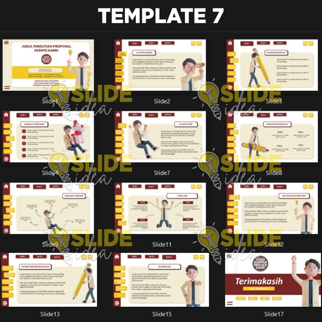 Jual Template Ppt Seminar Proposal Skripsi Animasi Sempro Tugas Akhir Shopee Indonesia 1263