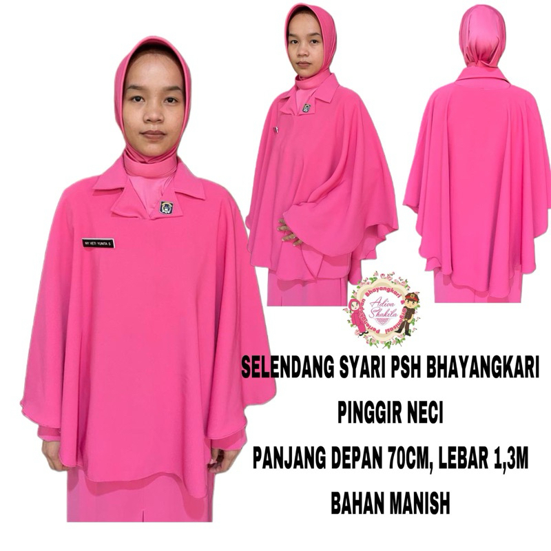 Jual SELENDANG SYARI PSH BHAYANGKARI INSTAN NECI MODEL LURUS DEPAN 70CM