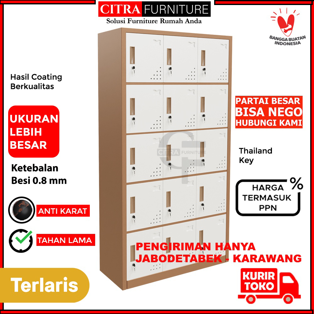 Jual Loker Besi 15 Pintu Kunci | Locker Karyawan | Arsip File Filling ...