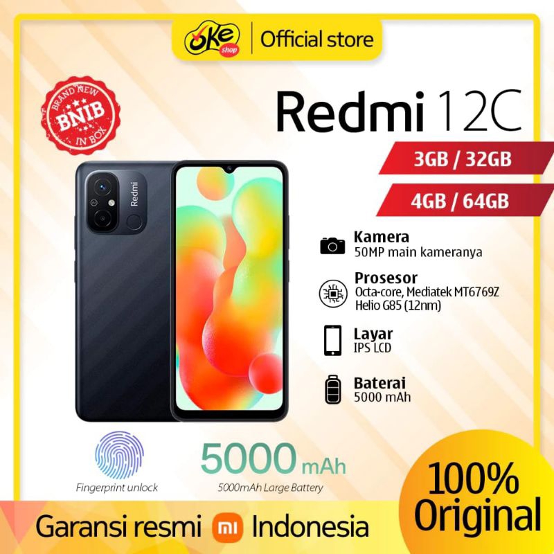 Jual Xiaomi Redmi 12C 3/32GB 4/64GB 4/128GB Shopee Indonesia