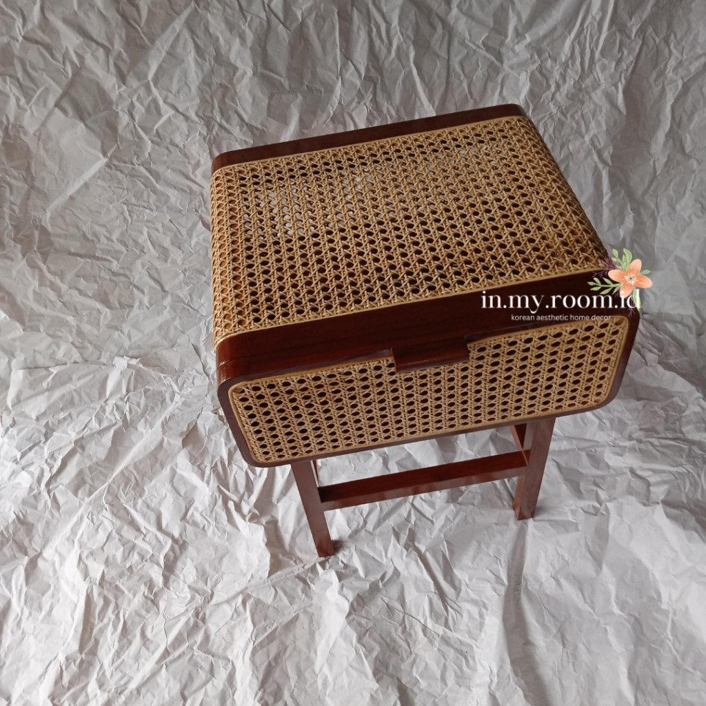 Jual RAMADAN SALE! RATTAN KOREAN BED SIDE TABLE KAYU JATI SOLID