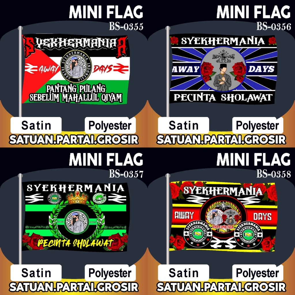 Jual Promo Cetak Bendera Printing Syekhermania V Desain Bendera Syekhermania Motif Terbaru