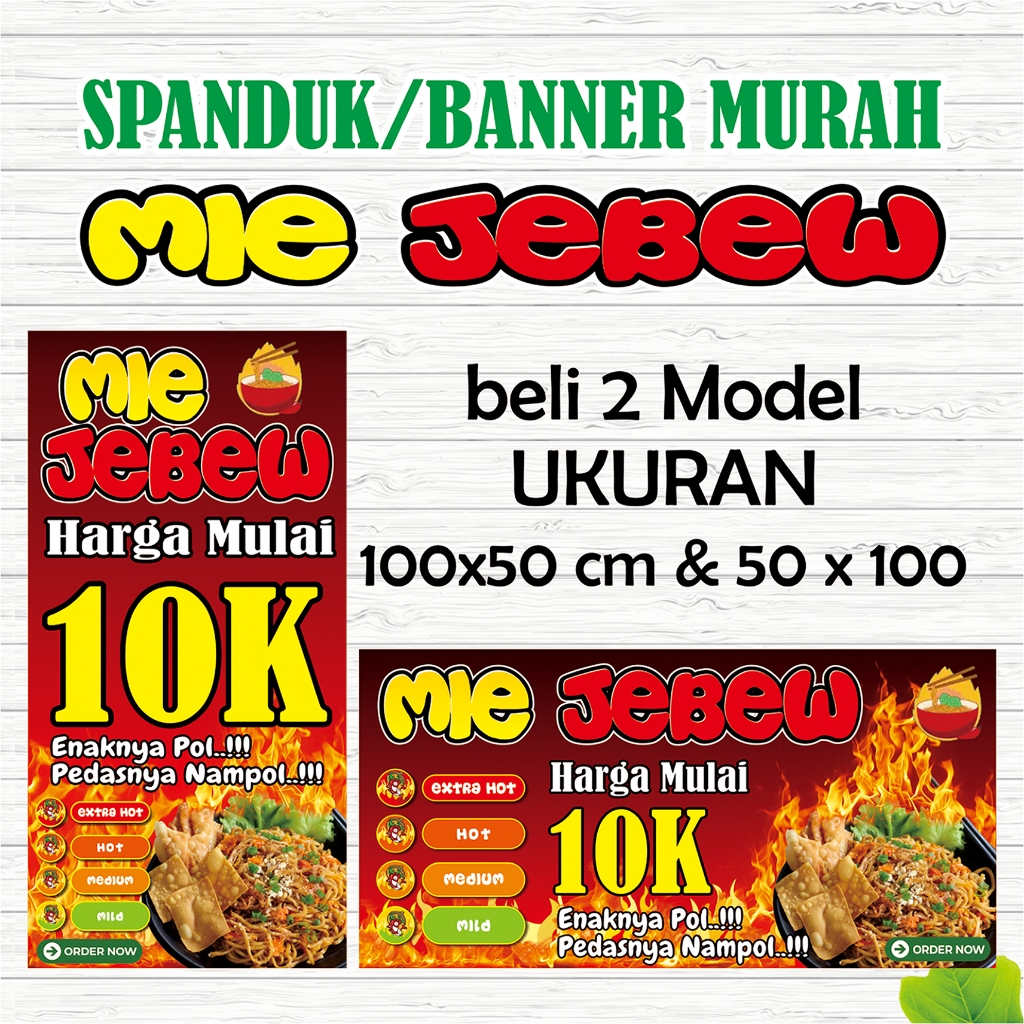 Jual Spanduk Banner Mie Jebew Mie Level Pedas Mie Setan Shopee