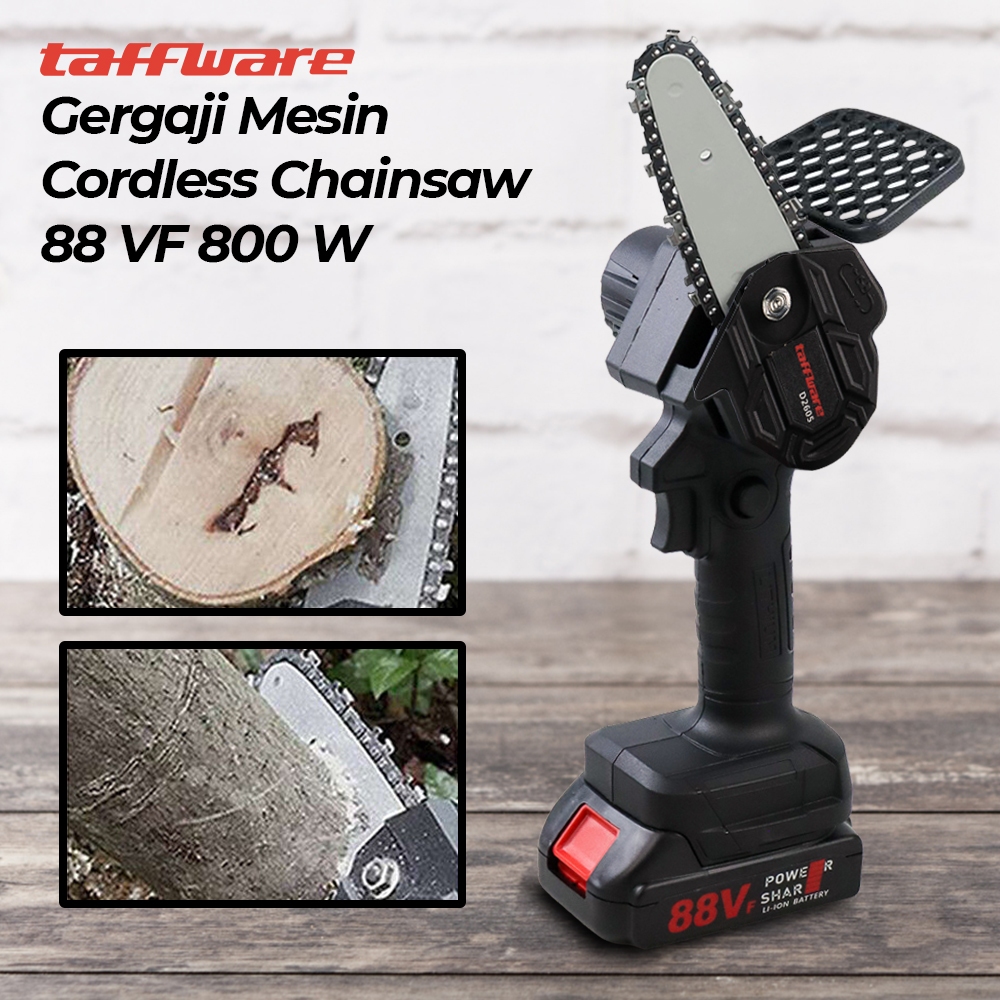 Jual Gergaji Mesin Listrik Kayu Pohon Senso Mini Cordless Chainsaw 21V ...