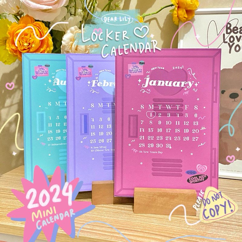 Jual Dear Lily - 2024 Mini Locker Calendar Planner / Kalender Meja Mini ...
