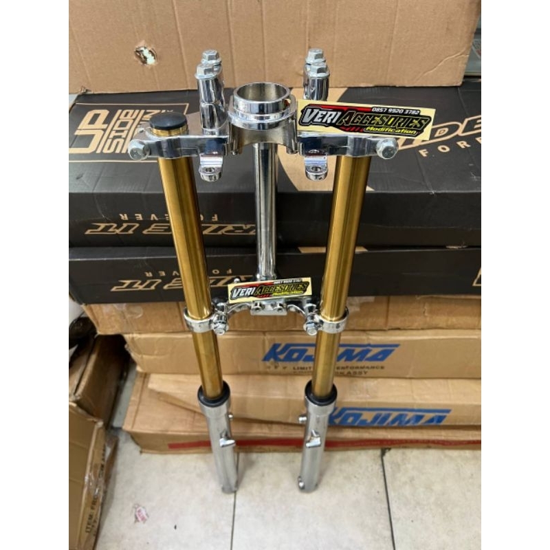 Jual Shock Skok Sok Depan Rx King Assy Full Crome As Gold Shopee Indonesia