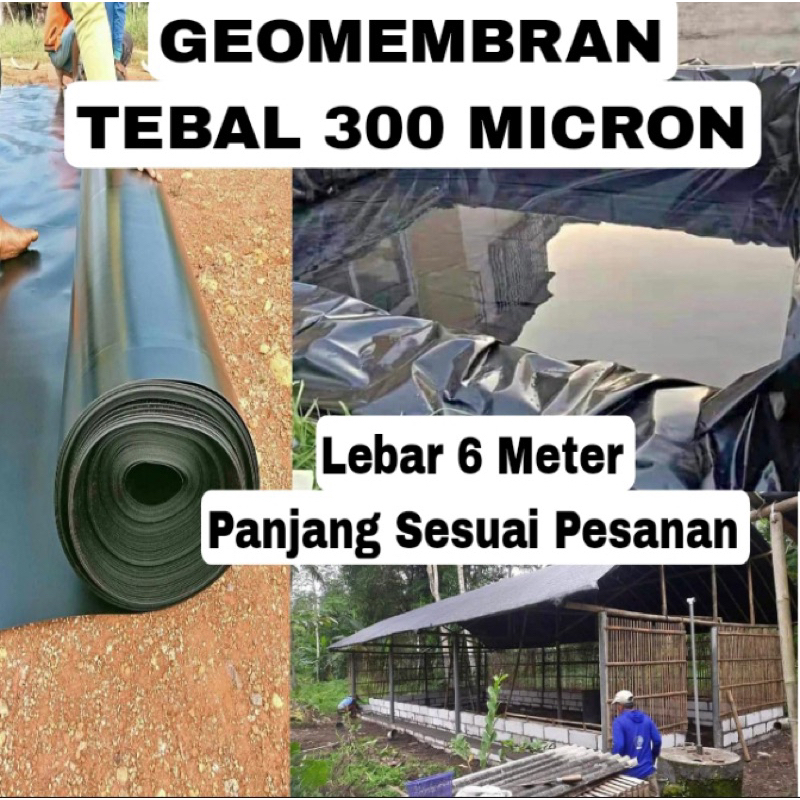 Jual Terpal Tambak Hdpe Geomembran Tebal 300 Micron Lebar 6 Meter