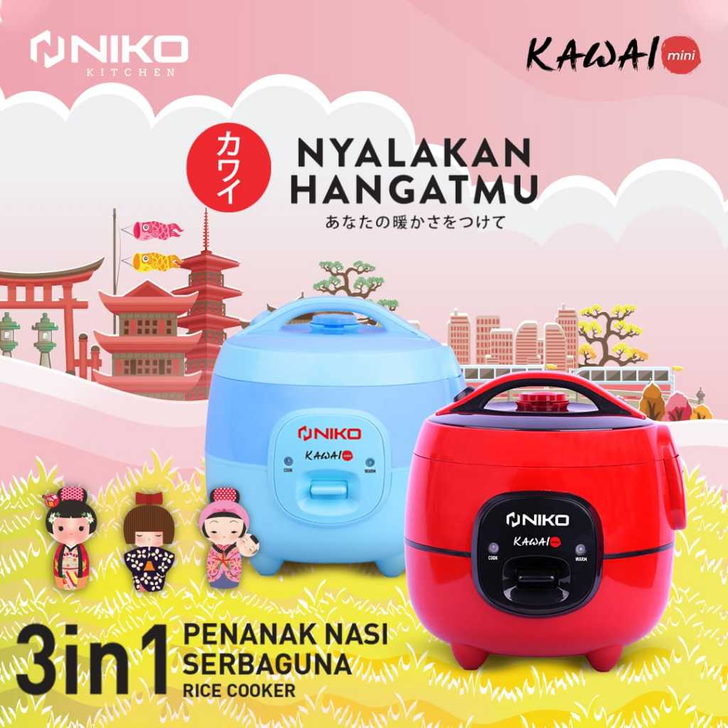 Jual RICE COOKER MINI KAWAI NIKO KAPASITAS 1,2 DAN 1,8 L Shopee Indonesia