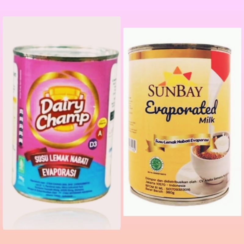 Jual SUSU EVAPORASI DAIRY CHAMP & SUNBAY 380 GR | Shopee Indonesia