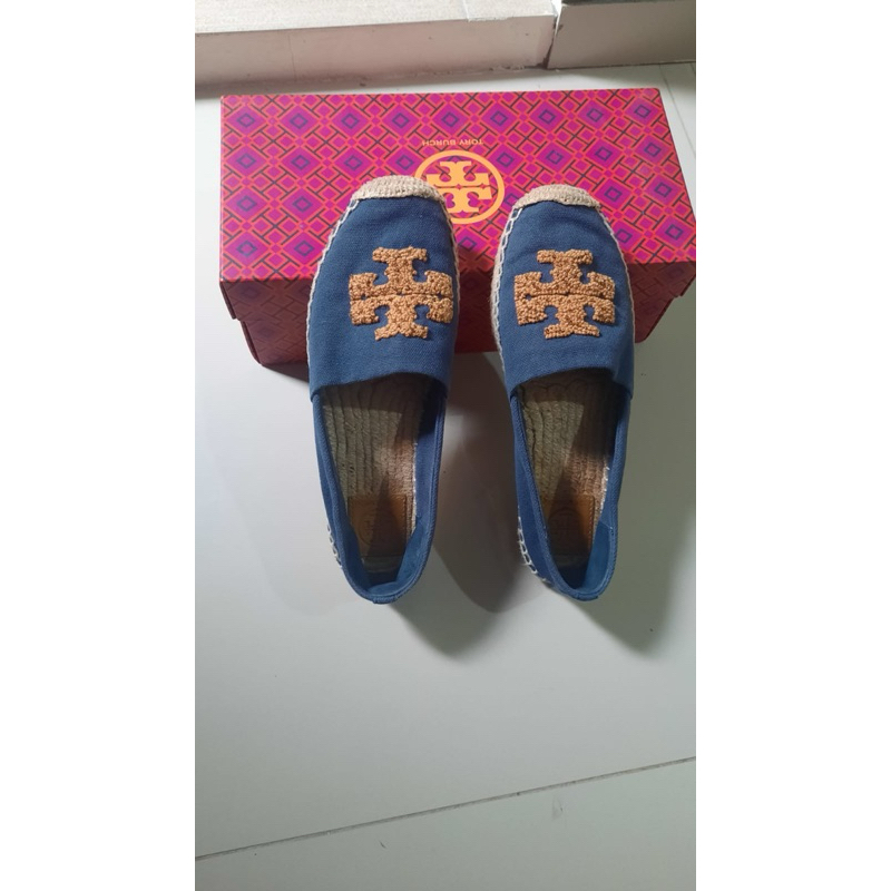 Tory burch elisa sale logo flat espadrille