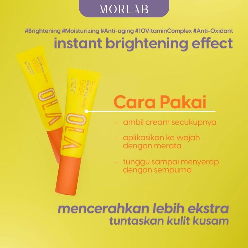 Jual MORLAB V10 VITAMIN TONE UP CREAM WITH IDEBENONE | Shopee Indonesia