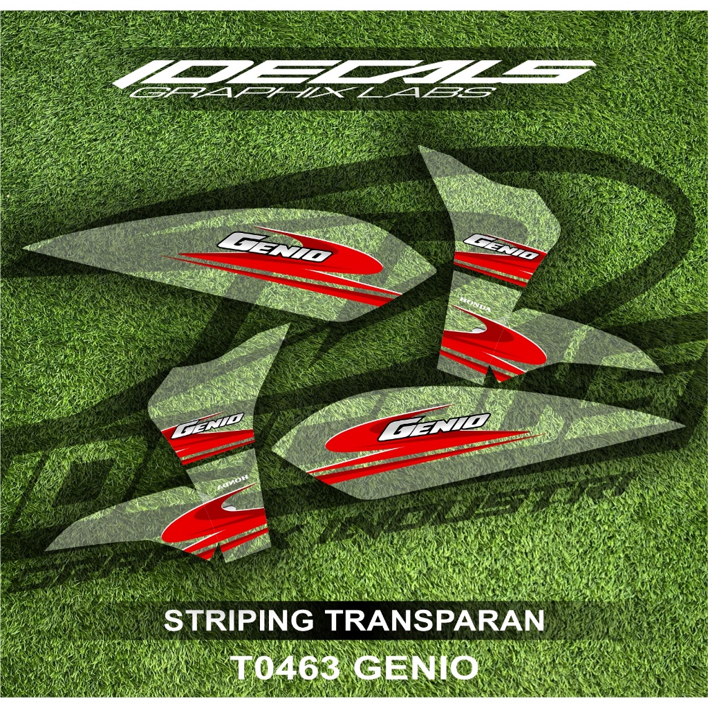 Jual t0463 sticker stripinng transparan motor genio list simple racing ...