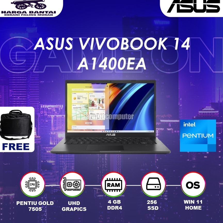 Jual Asus Vivobook 14 A1400ea Pentium Gold 7505 256gb Ssd 4gb Fhd Win11ohs Shopee Indonesia 3072