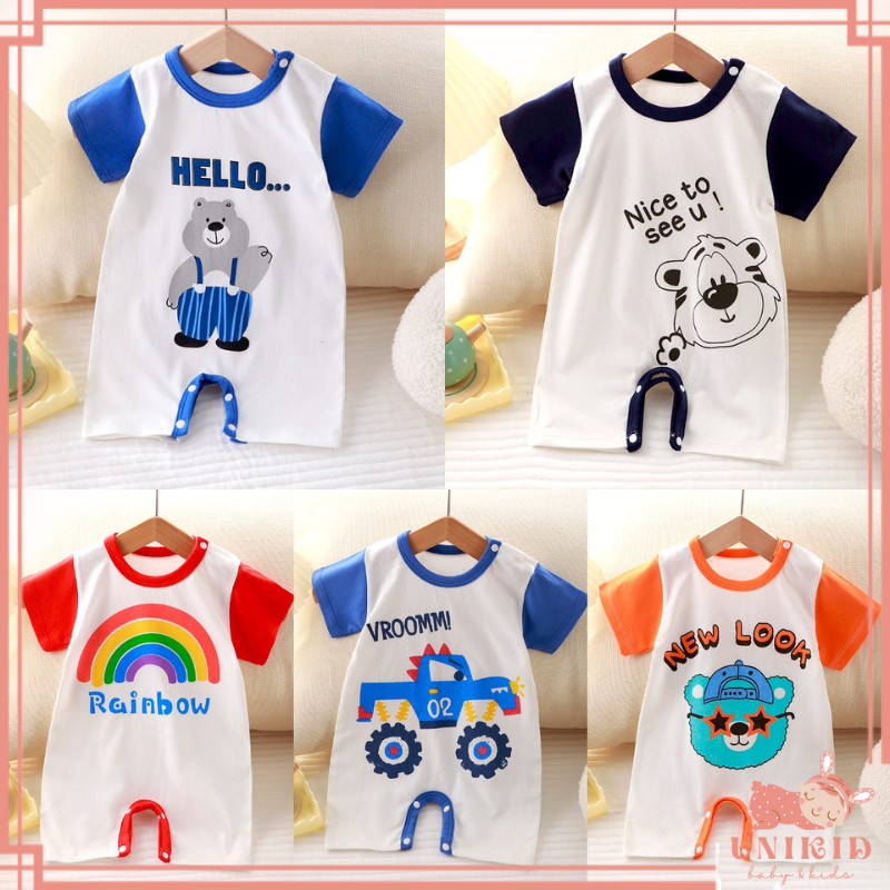 Jual UNIKID BAJU BAYI NEWBORN ROMPER MODEL JUMPER PENDEK BAJU KODOK