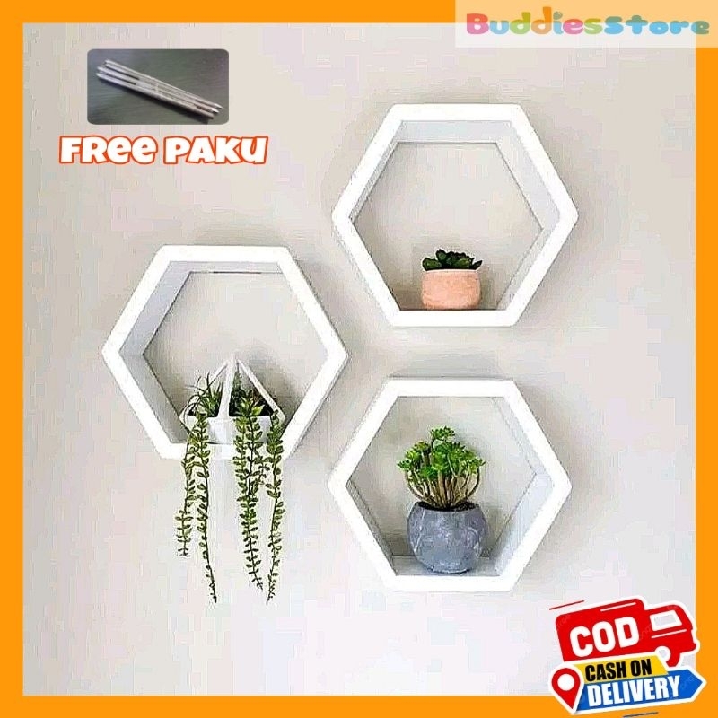 Jual Cod Rak Dinding Hexagonal Rak Dinding Segi Enam Minimalis Dekorasi Rumah Shopee Indonesia 7568