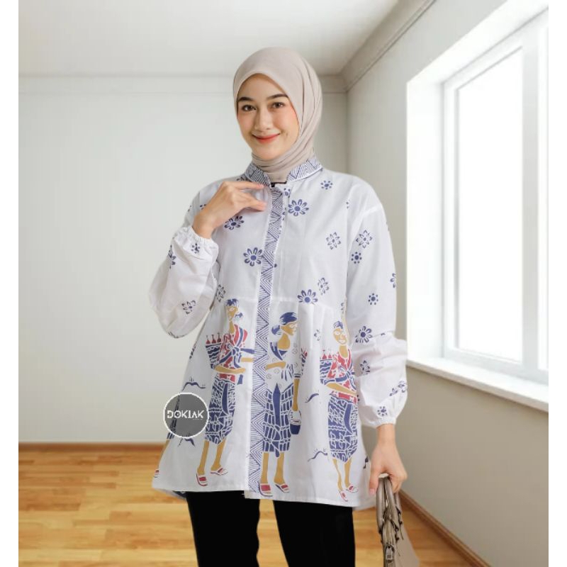 Jual Baju Batik Wanita Atasan Blouse Modern Seragam Kerja Kantor ...