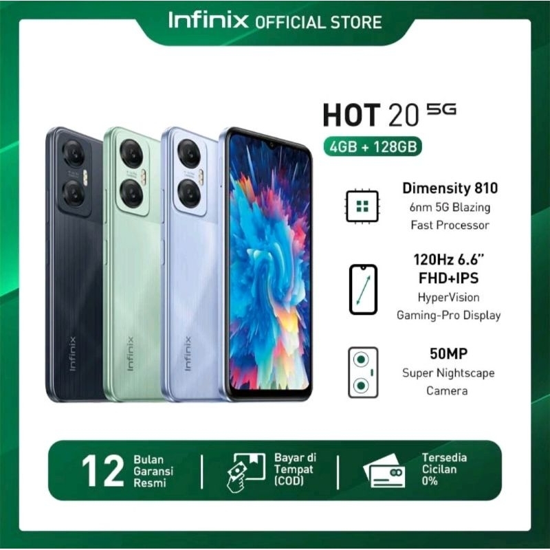 Jual Infinix Hot 20 5G 4/128 Garansi Resmi | Shopee Indonesia