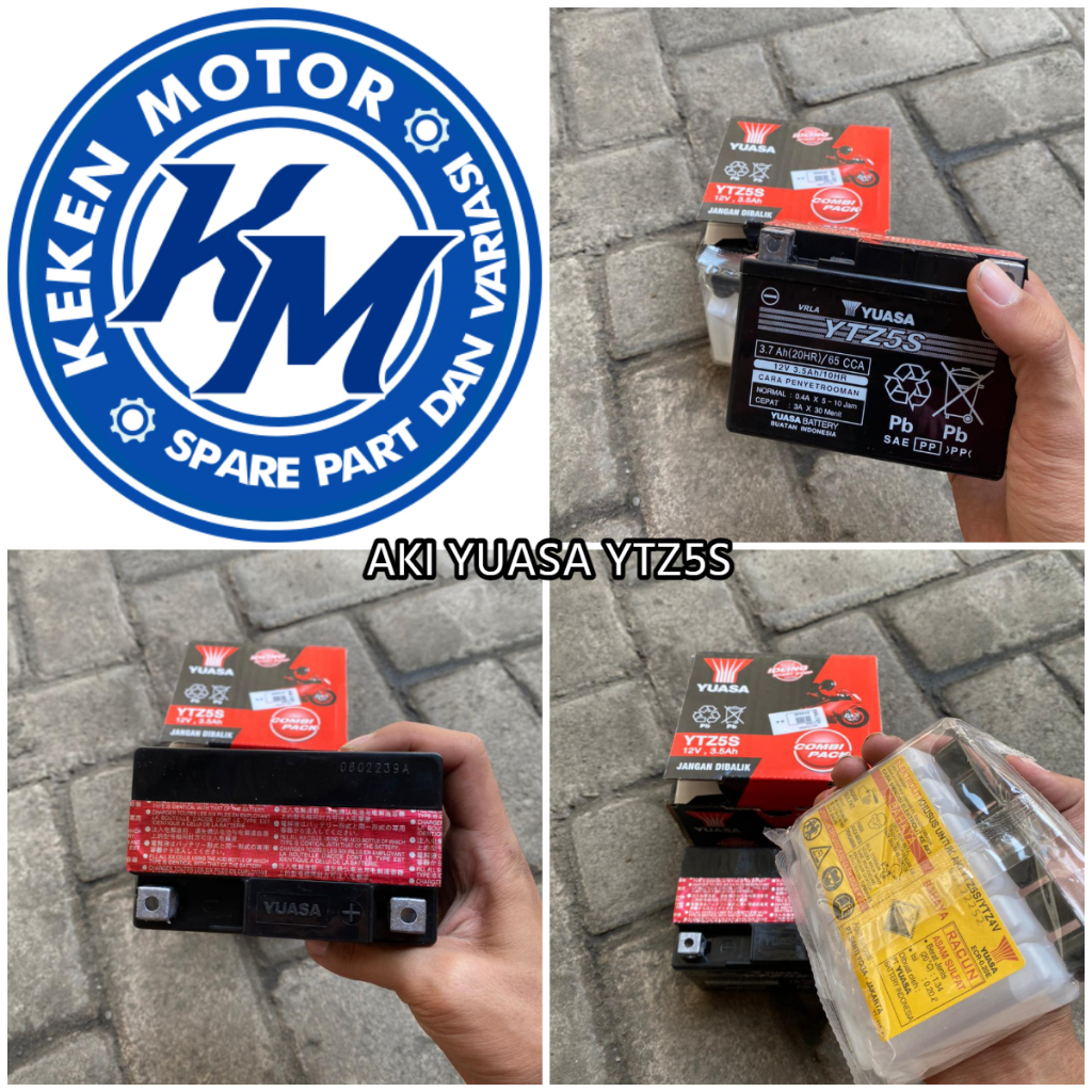 Jual AKI KERING YTZ5S MERK YUASA || AKI MOTOR AKI KERING YTZ5S VIXION