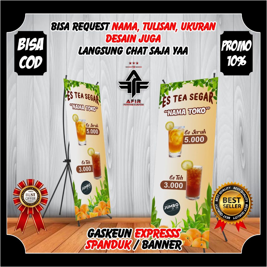 Jual X Banner Es Tea Spanduk Minuman Es Tea Viral Kekinian Segar ...