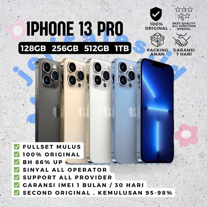 Jual Iphone 13 Pro 128GB/256GB/512GB/1TB Second Bekas Original Fullset ...