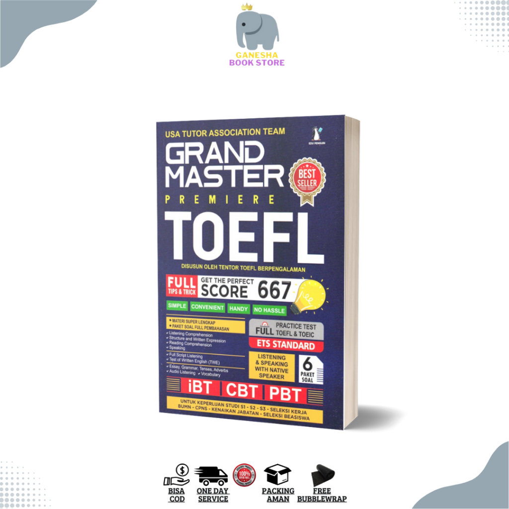 Jual Buku Grand Master Premiere TOEFL TOEIC IBT CBT PBT Standar ETS ...