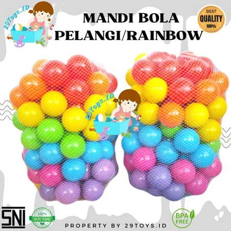 Mandi Bola Anak Warna Pelangi 1 KG Free Ongkir Mainan Anak Anak Seluruh Indonesia BIG SALE