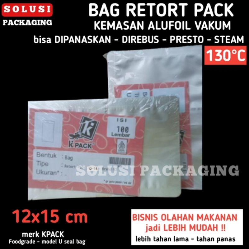 Jual isi 100 BAG RETORTPACK 12x15 KPACK PLASTIK RETORT TAHAN PANAS ...