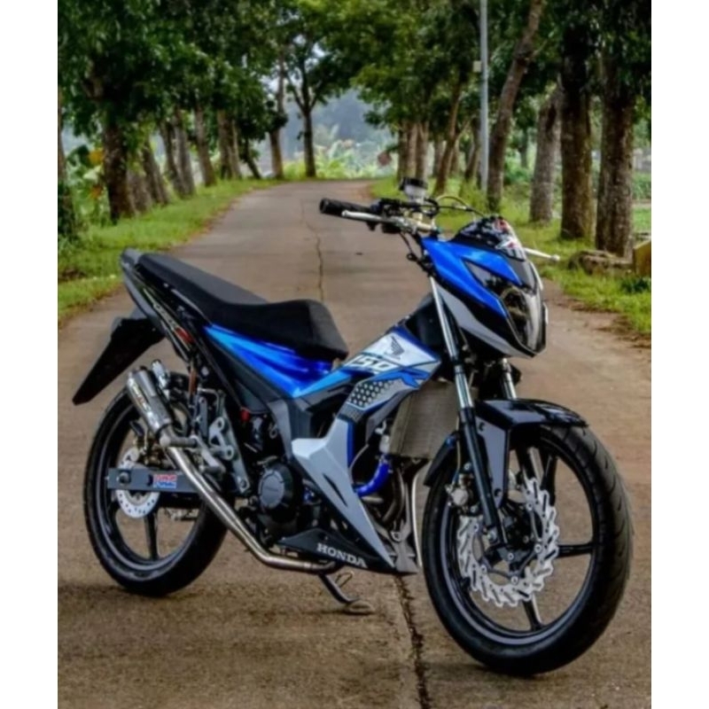 Jual striping sticker standar Honda Sonic 150 hitam biru | Shopee Indonesia