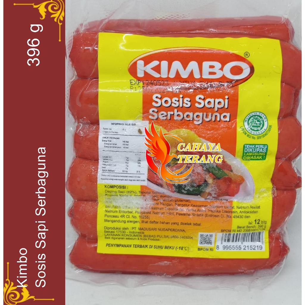 Jual Kimbo Sosis Sapi Serbaguna 12 Pcs 396 Gram Sosis Daging Sapi 396g ...