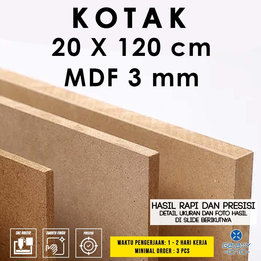 Jual Kotak 20 x 120 cm - MDF 3 mm - MDF board / papan MDF kayu | Shopee ...
