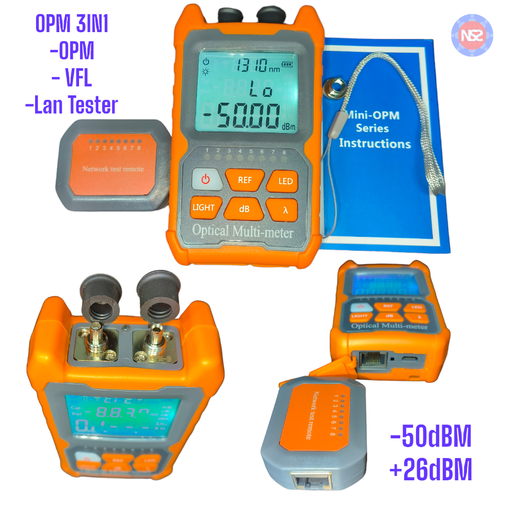 Jual opm 3in1 optical power meter fiber opitc novker original / alat