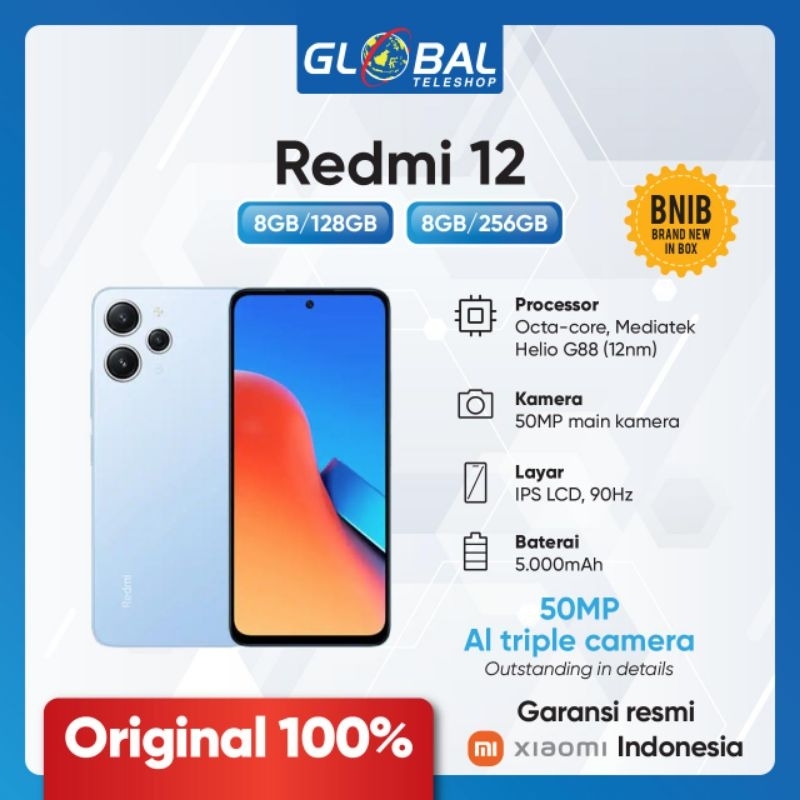 Jual Xiaomi Redmi 12 (8/128GB) - Garansi Resmi Xiaomi | Shopee Indonesia