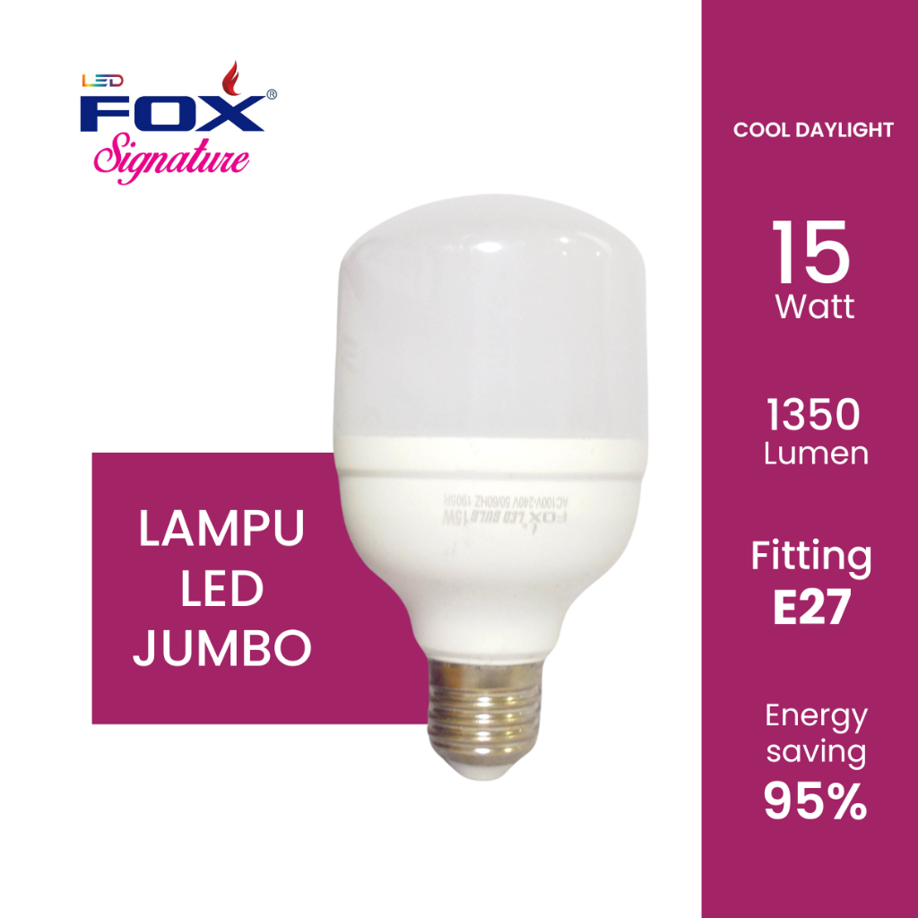 Jual FOX Signature Lampu LED Jumbo 15 Watt - Cahaya Putih | Shopee ...