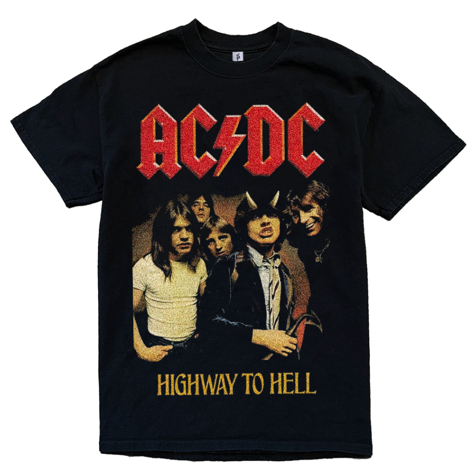 T-shirt AC/DC Highway To Hell – Couleur Multicolore, Coton/polyester, Coupe Regular (marque Gildan, Personnalisable)