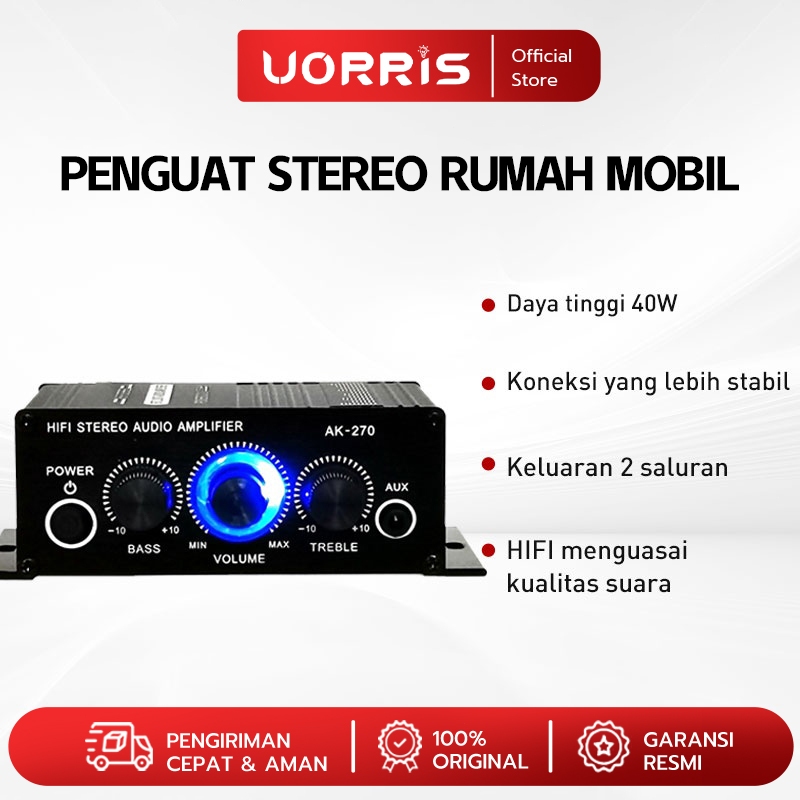 Jual Ak170 HiFi Mini Stereo Car Amplifier Treble Bass Booster AK-170 ...
