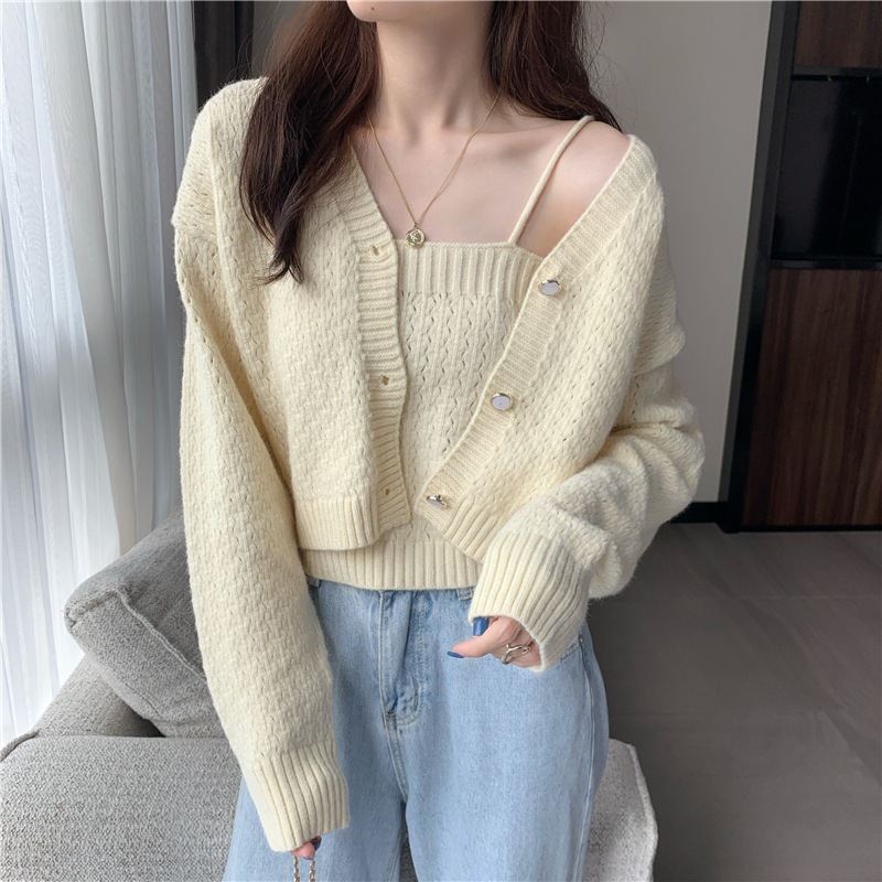 Jual HYUN SET - Cardigan Rajut Premium 2 in 1 Set Inner dan Outer Cewek ...