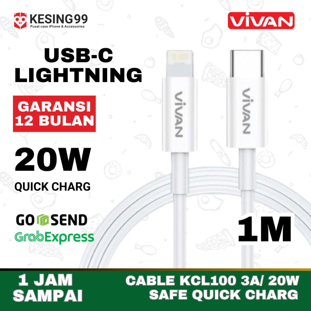 Jual VIVAN KCL100 Kabel Data iPhone Type-C To Iphone Lightning Fast ...