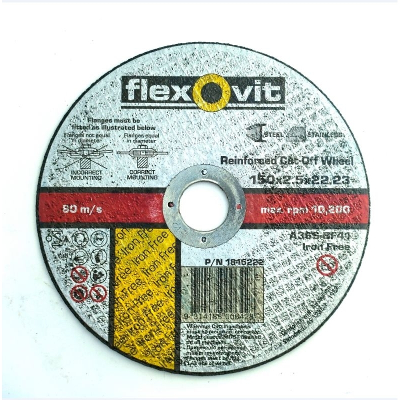 25 Disques Norton Flexovit Maxx Pour Métal – 150x2,5x22,23 Mm – Coupe Puissante