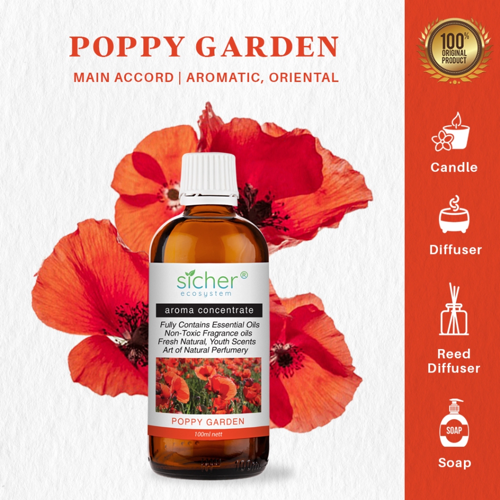 Red Poppy Fragrance Oil - Premium Scented Oil For Diffusers & Soap, 30ml Bottle