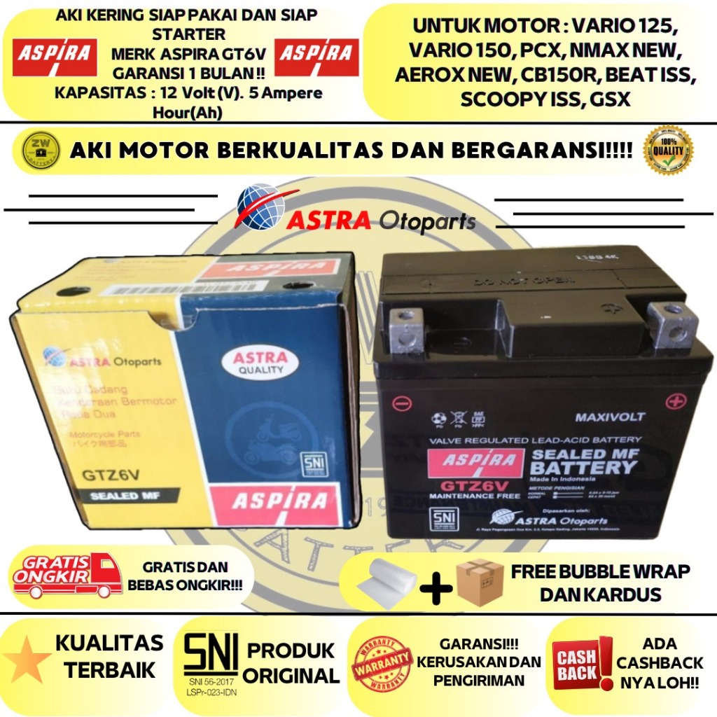 Jual Aki Motor CB 150R Old/New, CBR 150R, Fazzio, Freego S, KLX 150