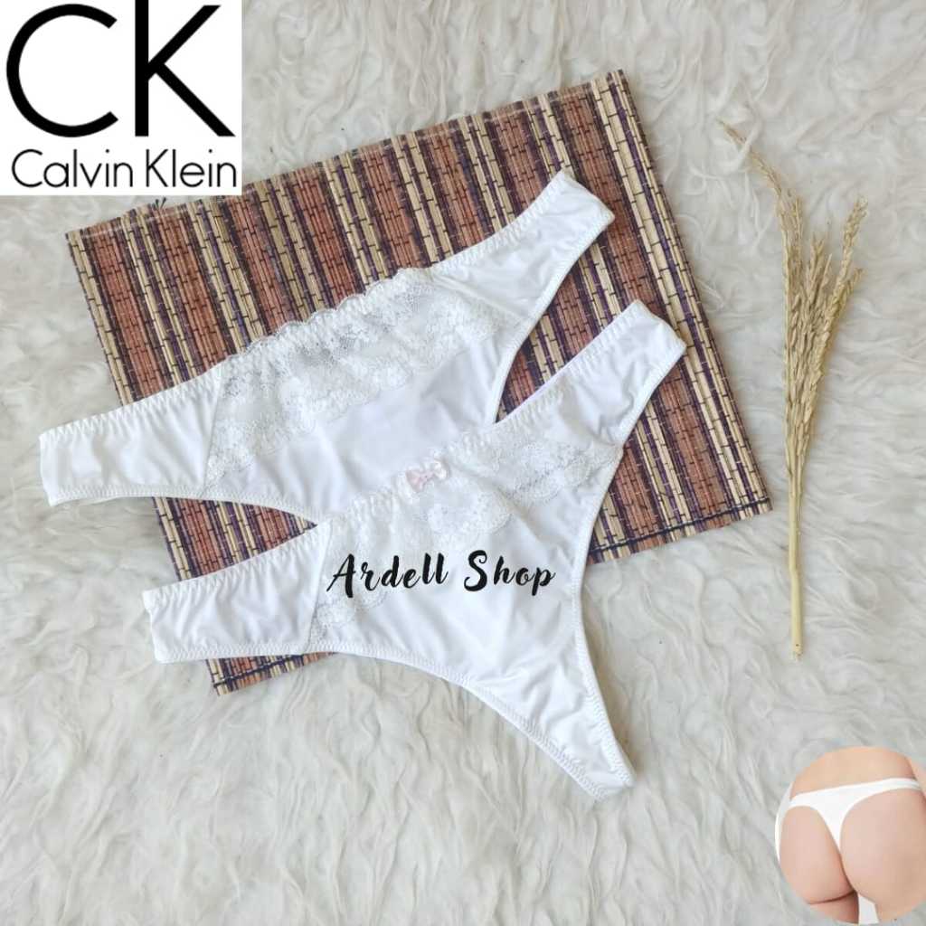 Jual BC CALVIN KLEIN GSTRING CELANA DALAM WANITA MID WAIST POLOS RENDA  IVORY S L XL 2XL RDA | Shopee Indonesia