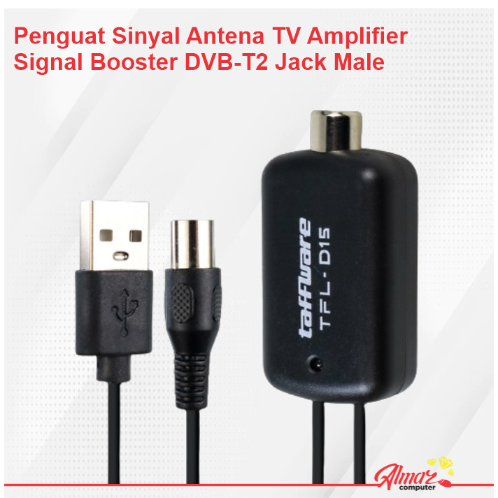 Jual Penguat Sinyal Antena TV Amplifier Signal Booster DVB-T2 Jack Male ...