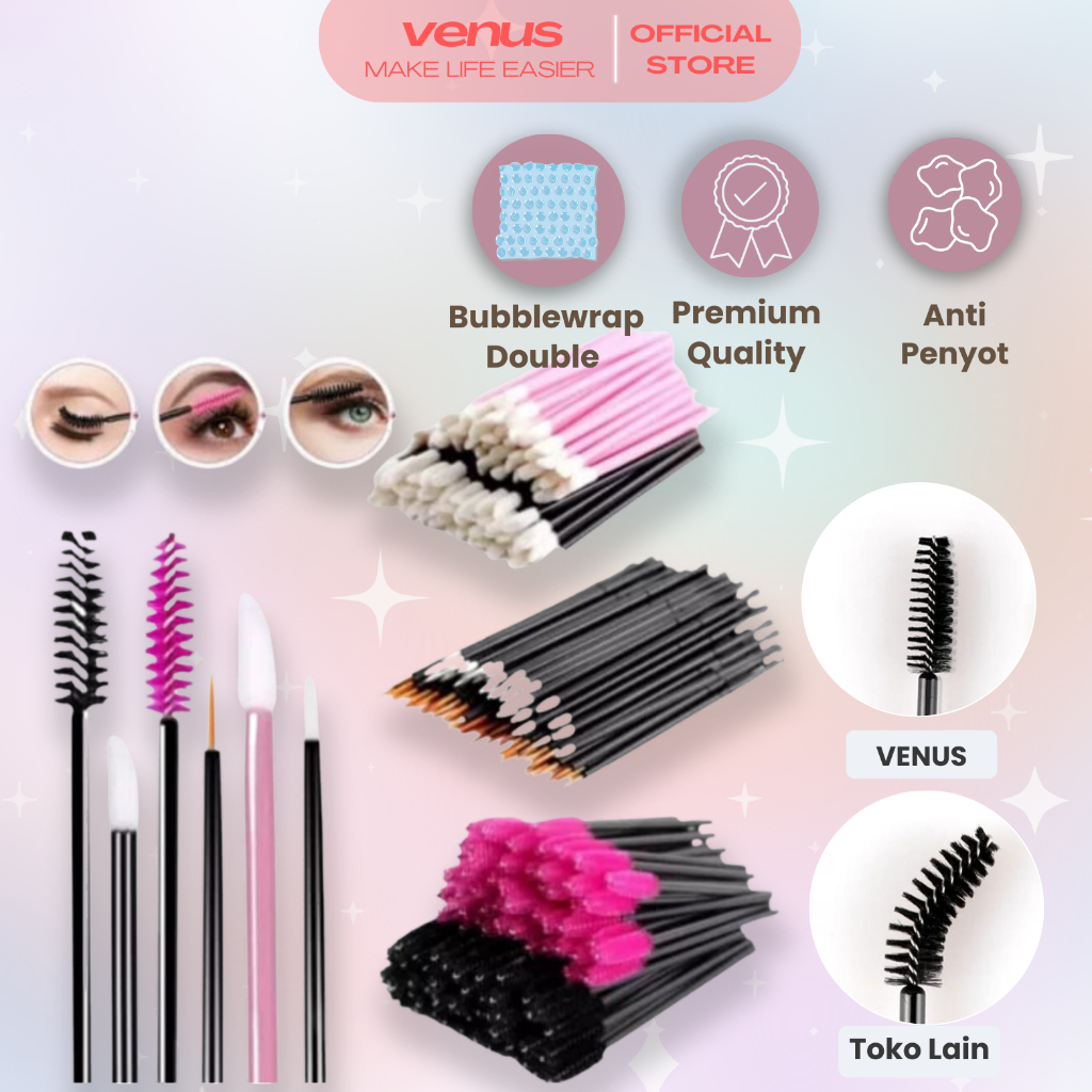 Jual VENUSJKT (50PCS) Disposable Lip Brush/Mascara Wand Applicator