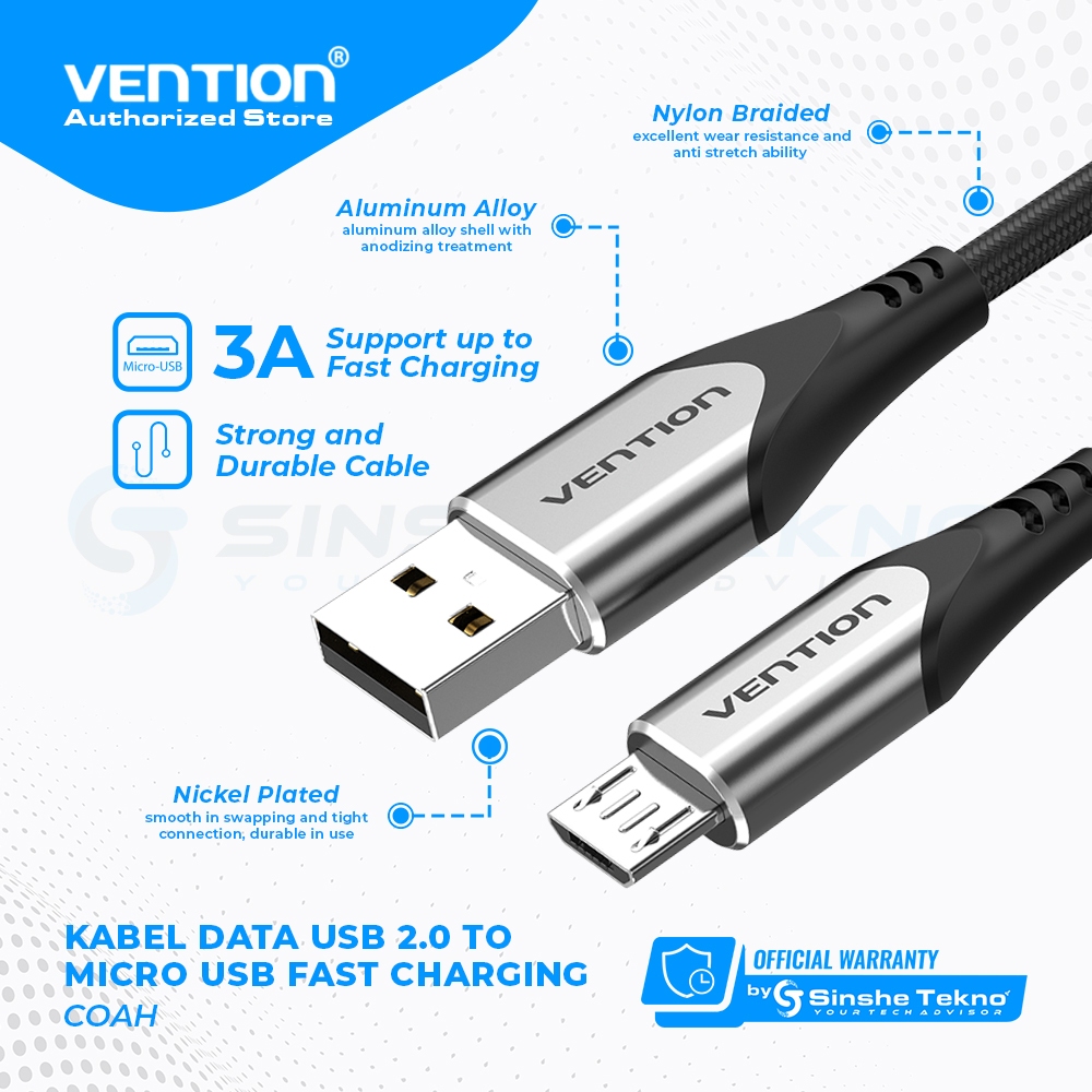 Jual Vention Kabel Data Micro Usb A Fast Charging Quick Charge